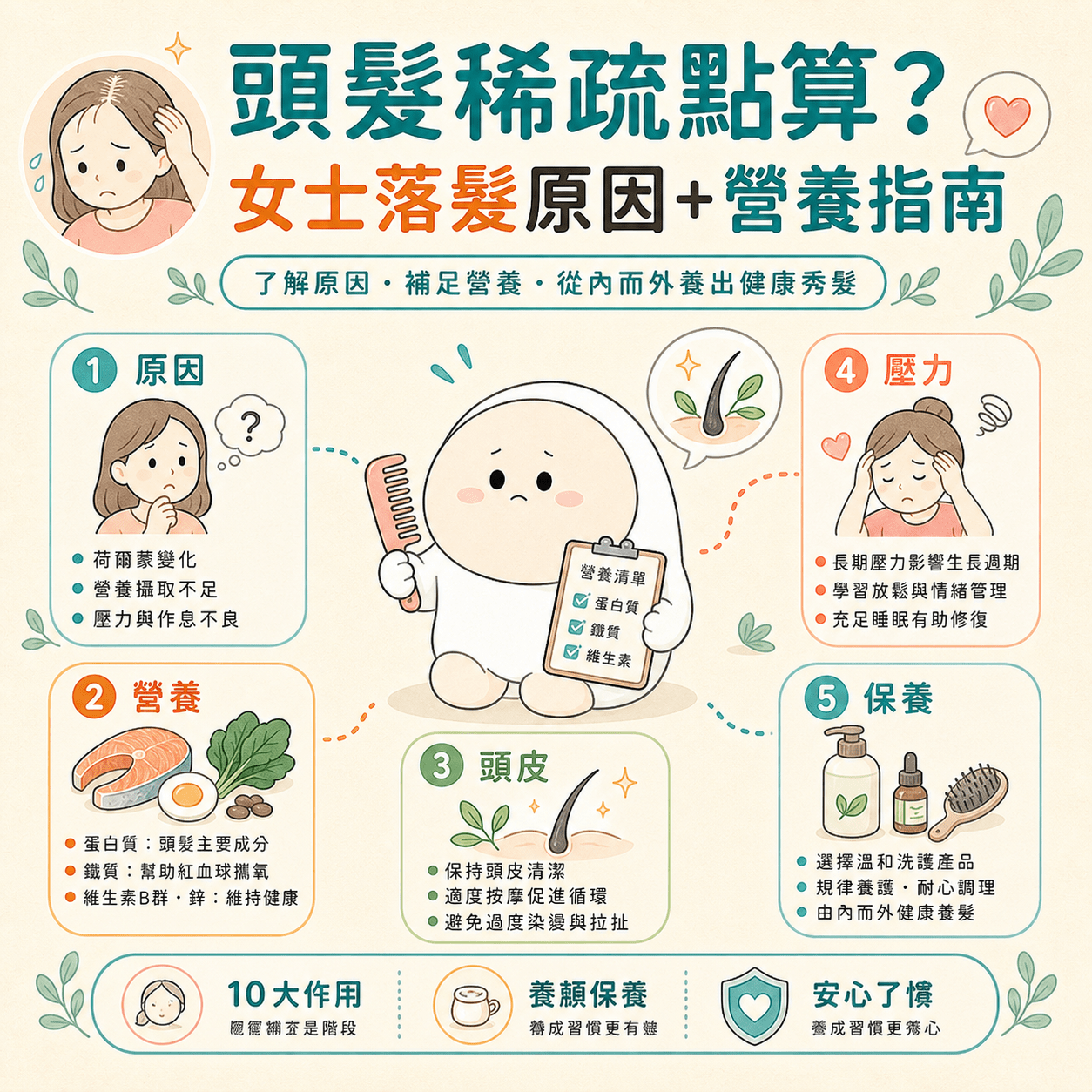 頭髮稀疏點算？女士落髮原因＋營養指南